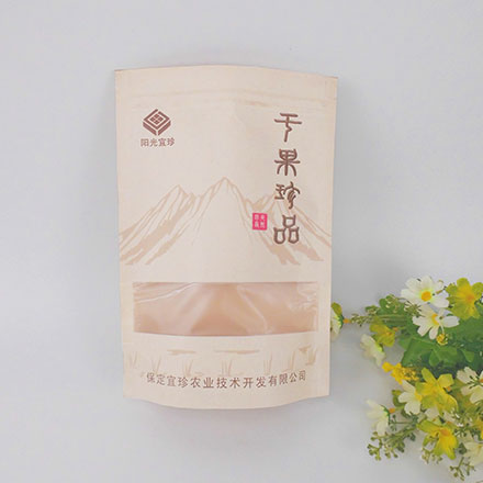 Custom Printed Ziplock Food Stand Up Pouch Packing Bag Kraft Paper Bag With Window​